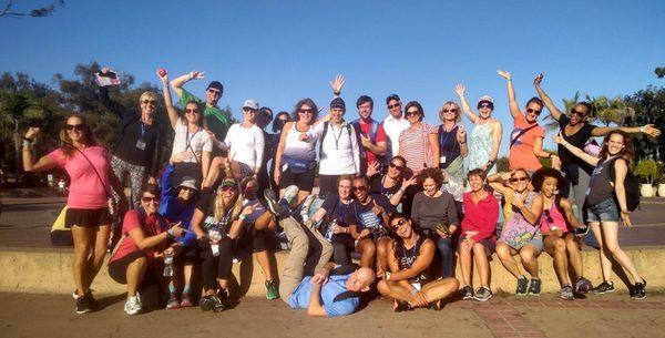 Leading a half-day walking tour in San Diego.