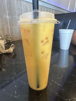 Mango boba tea