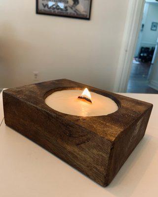 Wood wick candle