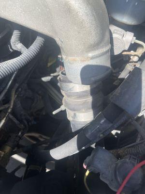 Air intake disconnected.