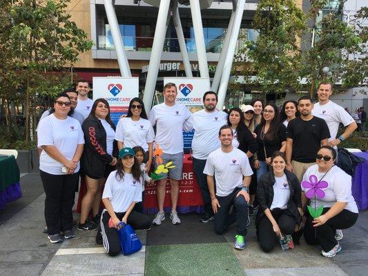 The 123 Home Care team coming out to LA Live to support the Alzheimer's Association's Los Angeles Walk to End Alzheimer's. 12...