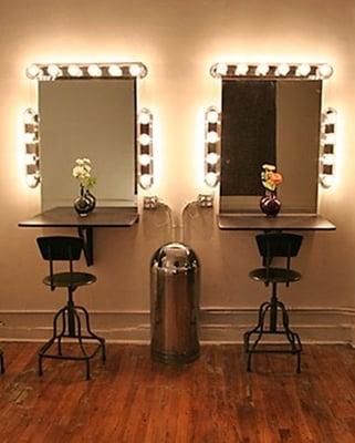 hair & makeup stations