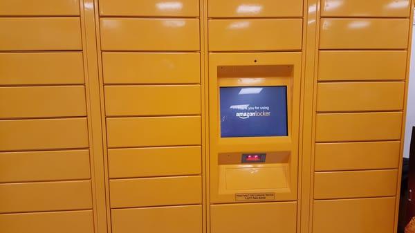 The kiosk to scan your Barcode or type in the confirmation number for the Amazon locker