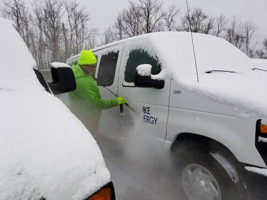 Rain or shine, snow or wind, we get the job done. 
Decal removal pre-auction.