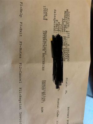 Costco receipt for interstate battery purchased March 2023