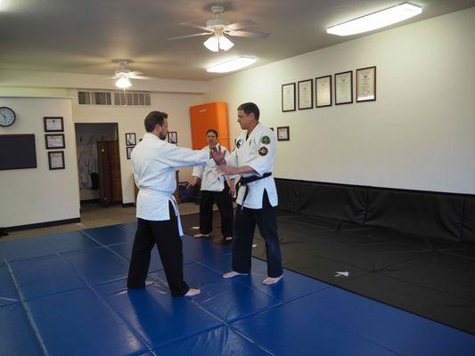 Sensei Frank Allen - individualized instruction for student Eric