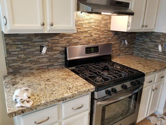 Backsplash in kitchen!!