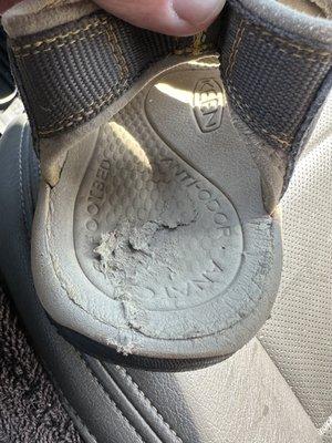 Shoe falling apart