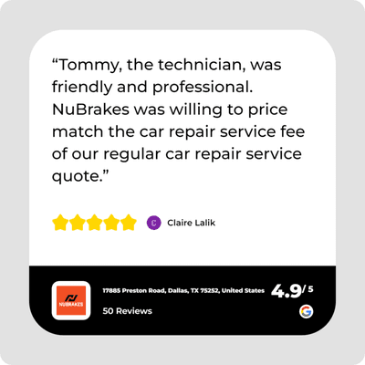 Customer review in nubrakes preston dallas