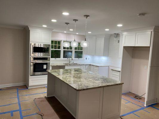 This kitchen has been upgraded with some beautiful granite