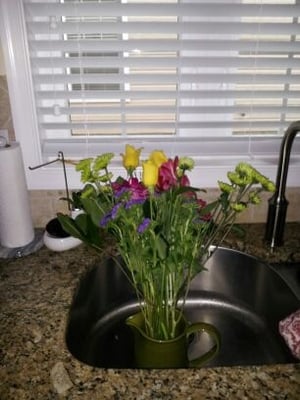 Original $45 bouquet delivered before being replaced