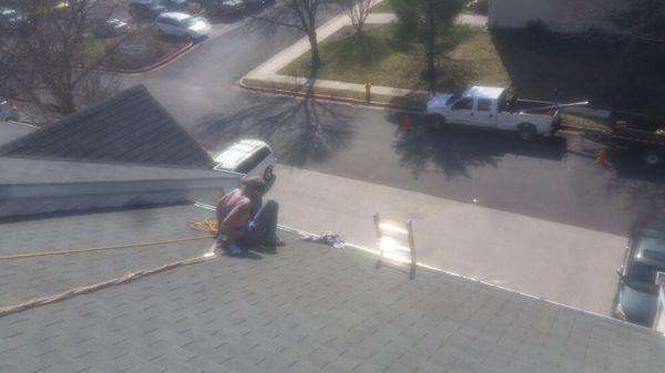 New asphalt roof. On town house.