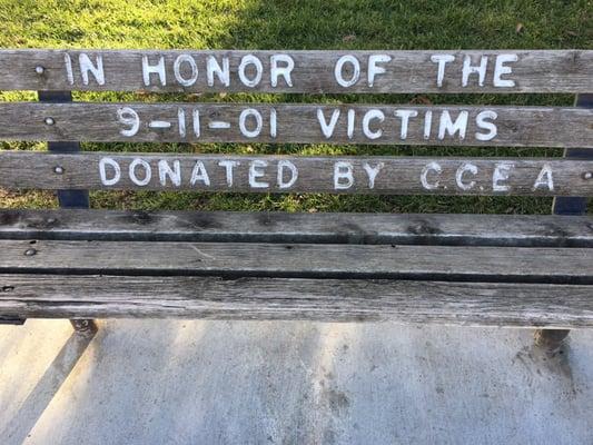 Bench outside, In Honor of the 9-11-01 victims