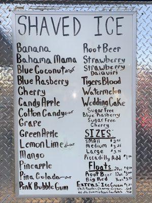 SHAVED ICE  20+ Flavors