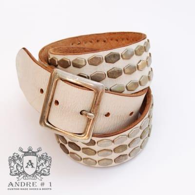 Leather Hex Studded Belt