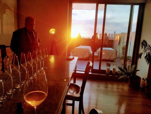 Live Saxophone music to greet the setting sun over DTLA