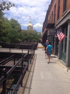 Bay Street Shops. Upper level street on the river.