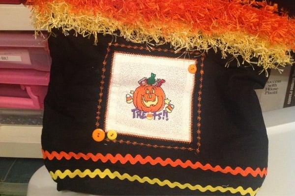 Embroidered sewn Halloween Tote