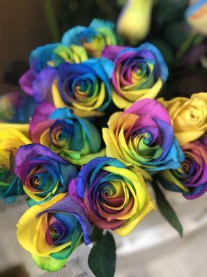 Rainbow roses!