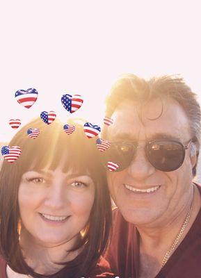 Me and hubby in 4th of July hearts mood