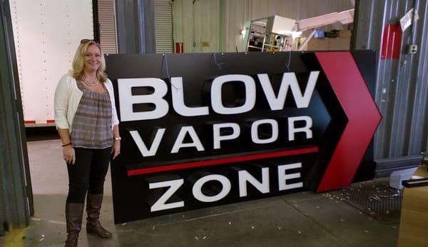 New double sided channel letter sign for Blow Vapor Zone