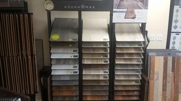 We offer 36 different aduramax luxury vinyl planks. all 100% waterproof and click and lock products