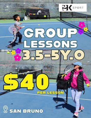 Group lessons for kids 3.5 - 5 years old