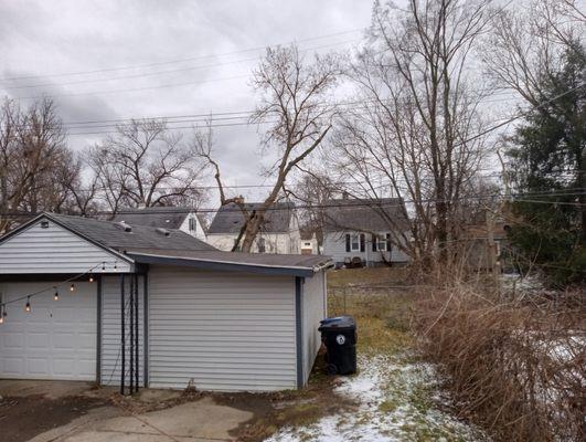 Before water is pooling on concrete comprising the siding, foundation.