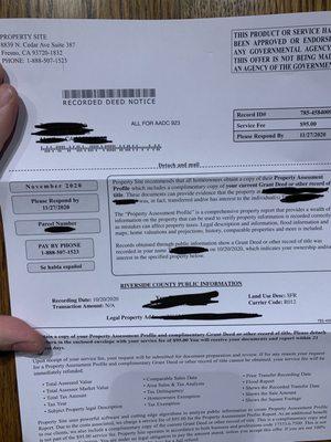 Predatory invoice designed to look like a DMV Registration notice.