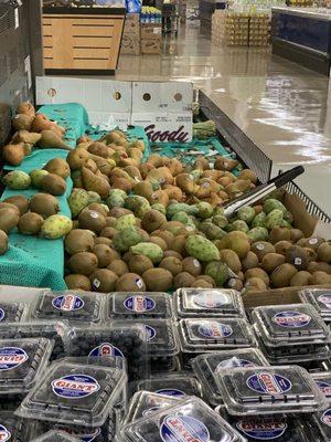 Mold on the berries and the way the pears and cactus fruit are all scattered damaged and some of it rotting