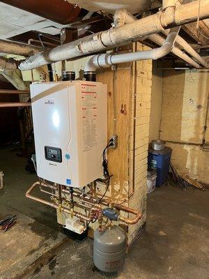 Natural gas boiler installation