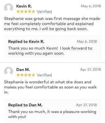 Reviews from clients