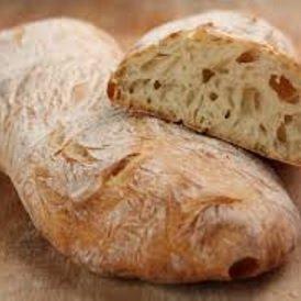 Ciabatta. 1 LB, 1.5 LB, and 3 LB loaves. Plain or with Olives. We also make mini ciabatta square and rectangular rolls.