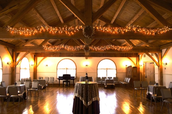 The upper floor of our rustic barn for smaller events to 80 people.