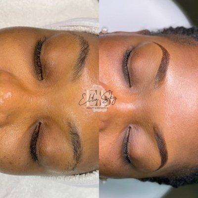 Brow tinting and waxing