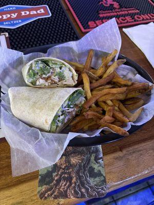 Crispy Chicken Caesar Wrap with Fries