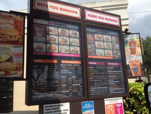 Drive thru menu