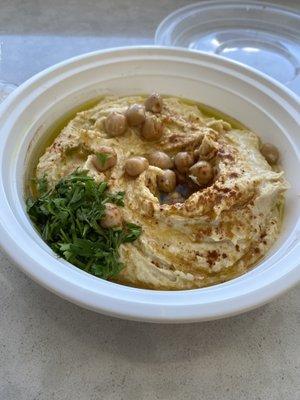 Hummus portion easily for 2-3.