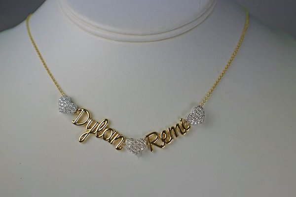 Beautiful Custom designed designed necklace for client on the occasion of the birth of two grandchildren.