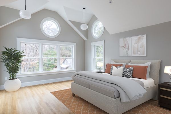 Master Suite Renovation & Addition - Beverly, MA
Master Bedroom with high vaulted ceilings