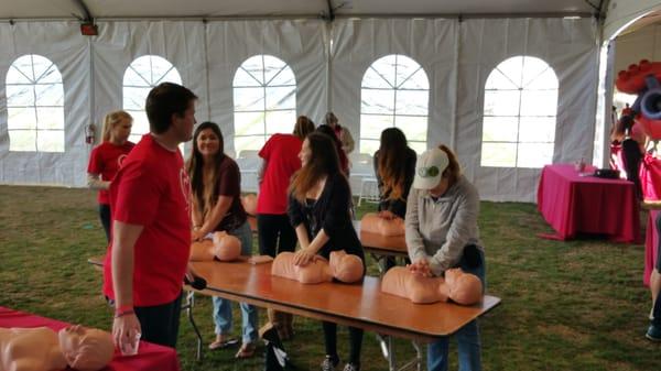 Hands only CPR workshops for UC Davis Aggies