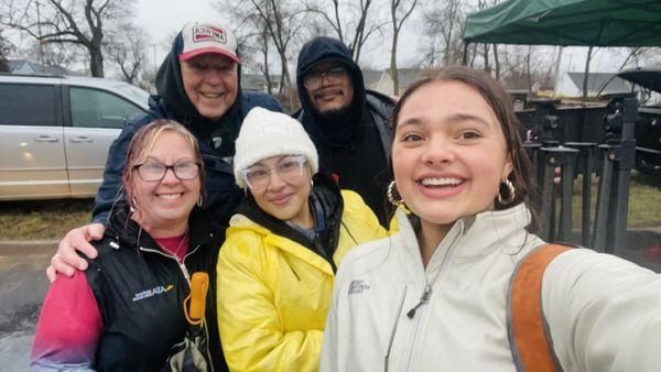 John, Reyna Angela, Jacinda and I just having a moment after our mobile food pantry .almost 200 served.