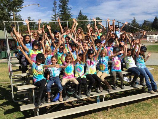 Campers wear their new tie-dyes to the Camp Horse show on Saturday!