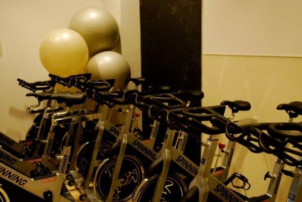 Spin classes included in membership.