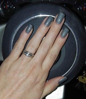 Gel Manicure  (color #36, silver)