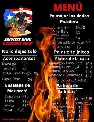 Jaltate Aqui o Comete Este * Food Truck Menu