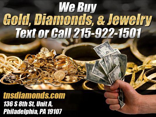 We buy gold, diamonds, and jewelry