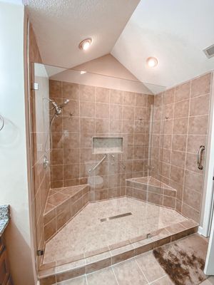 shower remodel with tiling