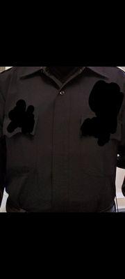 Buttons missing from a brand new uniform shirt.