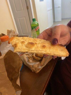 This is the cheese bread. It's literally pita bread with nothing on it.